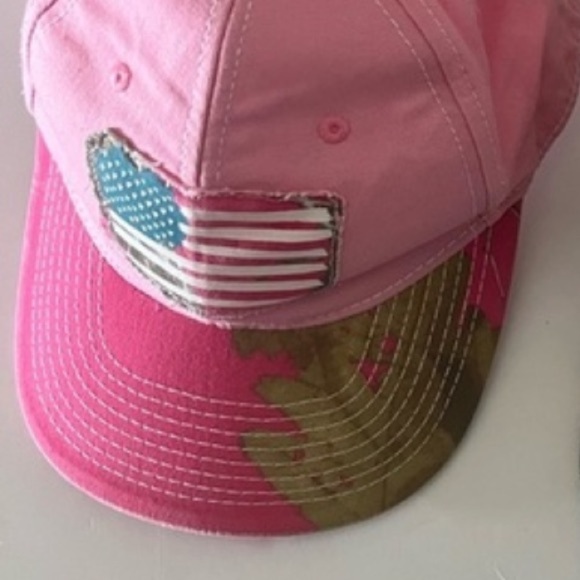 Ladies Baseball Hat Pink Camo USA Flag Cap - Picture 7 of 7